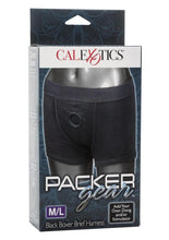Packer Gear Boxer Brief Harness - Black - Large/Medium
